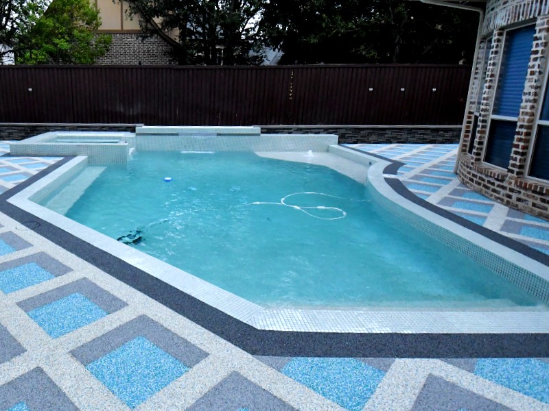 After pool deck resurfacing transformation